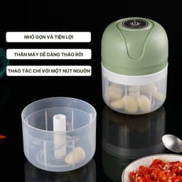 Máy Xay Tỏi Ớt Đa Năng Mini Cầm Tay Loại Mới BH 6T GIA DỤNG VĨNH NGÂN ( Miễn Ship ) 9