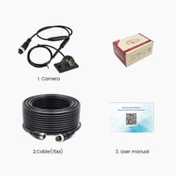 Camera lề xe tải viền vàng độ phân giải AHD720P góc quy 170 độ,chân cắm GX12,điện áp từ 12V-24V 3