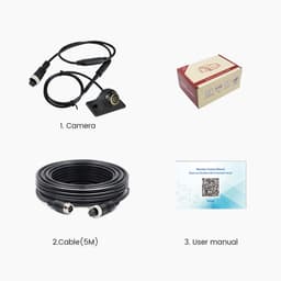 Camera lề xe tải viền vàng độ phân giải AHD720P góc quy 170 độ,chân cắm GX12,điện áp từ 12V-24V 4