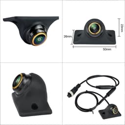 Camera lề xe tải viền vàng độ phân giải AHD720P góc quy 170 độ,chân cắm GX12,điện áp từ 12V-24V 6