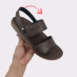 Dép quai hậu nam , Sandal nam hai quai ngang  đế lõm ôm chân  may khâu thủ công chắc chắn ba màu nâu đen xám trẻ trung 4