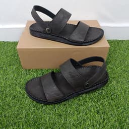 Dép quai hậu nam , Sandal nam hai quai ngang  đế lõm ôm chân  may khâu thủ công chắc chắn ba màu nâu đen xám trẻ trung 8