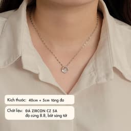 Dây Chuyền Nữ Nơ, Sao, Đuôi Cá, Hành Tinh NHÀ CÚ Màu Bạc Đính Đá Zircon Cz 5A Vòng Cổ Phụ Kiện Trang Sức Thời Trang 6