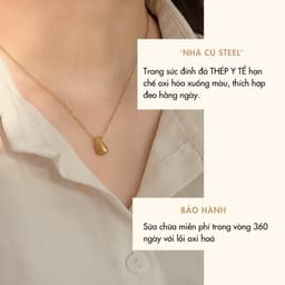 Dây Chuyền Nữ Thép Y Tế Kiểu Giọt Nước NHÀ CÚ Không Đen Gỉ Màu Vàng Phong Cách Vòng Cổ Hàn Quốc Nữ Tính 6779 3