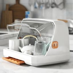 Hộp Đựng Đa Năng Có Nắp Đậy Trong Suốt Ngăn Bụi Bẩn Ẩm Mốc Tiện Lợi Khay Úp Chén Bát, Giá Úp Cốc Ly 4