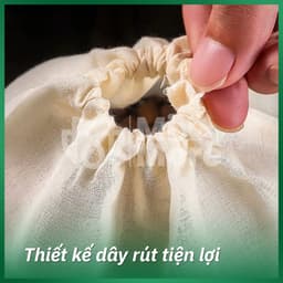 Túi lọc trà vải cotton 100%, lọc cà phê, thảo dược, thực phẩm đa năng dùng nhiều lần an toàn thực phẩm Mixmore 5
