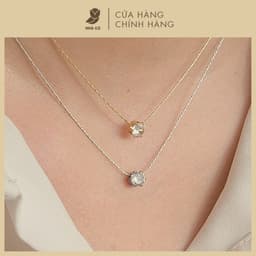 [Titan] Dây Chuyền/ Vòng Cổ Mặt Đá Bao Tròn NHÀ CÚ Thép Y Tế Titan Phong Cách Đơn Giản Tinh Tế 7134 5