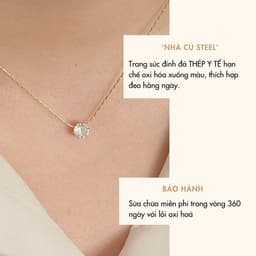 [Titan] Dây Chuyền/ Vòng Cổ Mặt Đá Bao Tròn NHÀ CÚ Thép Y Tế Titan Phong Cách Đơn Giản Tinh Tế 7134 3