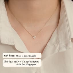 [Titan] Dây Chuyền/ Vòng Cổ Mặt Đá Bao Tròn NHÀ CÚ Thép Y Tế Titan Phong Cách Đơn Giản Tinh Tế 7134 2