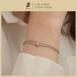Vòng Tay / Lắc Tay Mặt Đá Bao Tròn NHÀ CÚ Đính Đá Zicron Cz 5A Màu Bạc Phong Cách Thanh Lịch Nữ Tính 3386 1