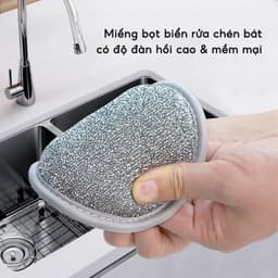 [ COMBO 6 CÁI ] Miếng Bọt Biển Rửa Chén Bát 3 Lớp PTLUXURY Giẻ Rửa Bát Đĩa Đũa Cọ Xoong Nồi Đa Năng Tạo Bọt 5