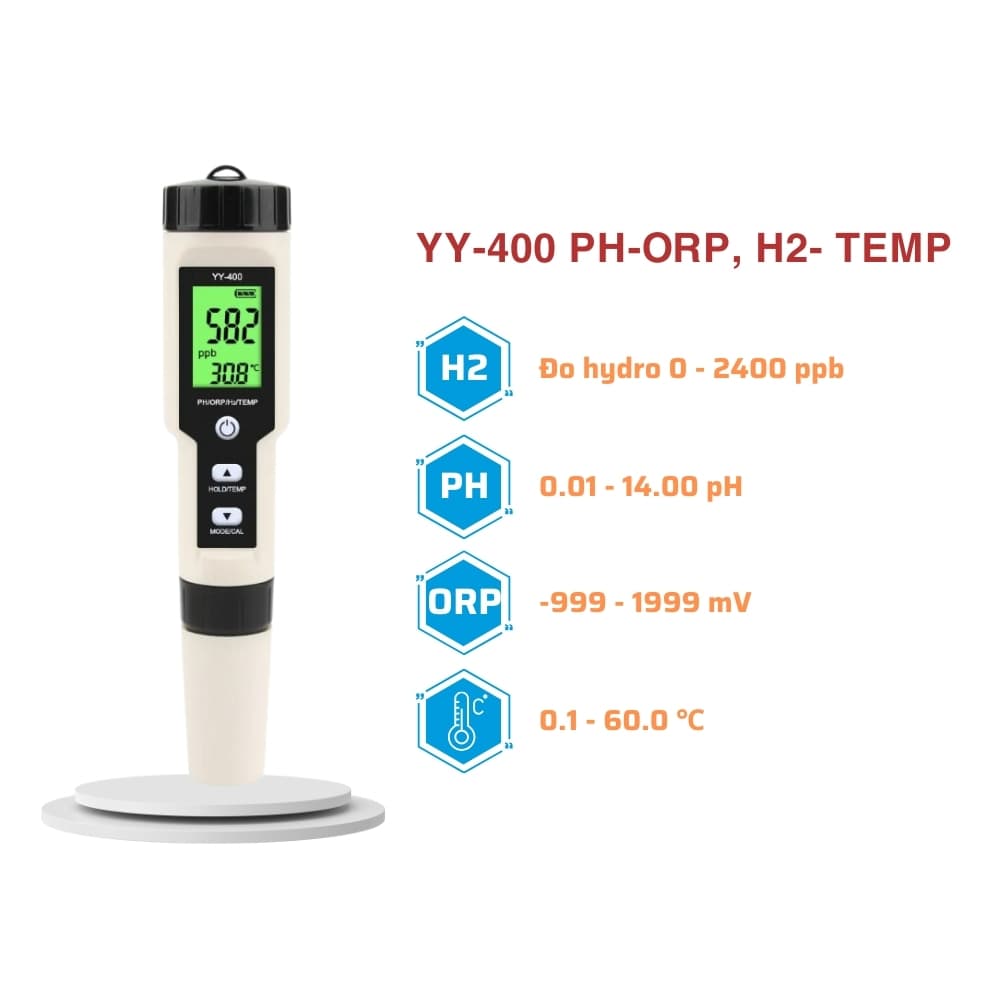 Bút Đo PH, Hydro, ORP, Nhiệt Độ Daimito YY-400 Dùng Đo Máy Lọc Nước Ion Kiềm