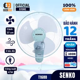 Quạt treo tường senko 1 dây T1680 47w bảo hành chính hãng 24 tháng 1