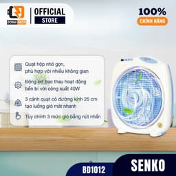 Quạt hộp Senko BD1012 40W để bàn học bàn làm việc, phòng ngủ 3 cấp gió mạnh bảo hành 24 tháng 4
