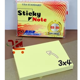 [ 1 Tá ] 12 Xấp Giấy Ghi Chú (Giấy Note)  3X4 Màu Vàng G-STAR GS-36 (1 Xấp 100 Tờ), Ghi Chú Nội Dung Ghi Nhớ 1