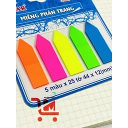 [1 Tá] 12 Xấp Miếng Phân Trang Sách Vở G-STAR 5 Màu / Miếng Phân Trang 5 Màu / 1 Xấp 25 Tờ 5 Màu Dạ Quang Nổi Bật 5