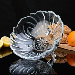 Đĩa Thủy Tinh 3 Chân Đựng Hoa Quả Để Bàn Cực Đẹp Lịch Sự Sang Trọng 7