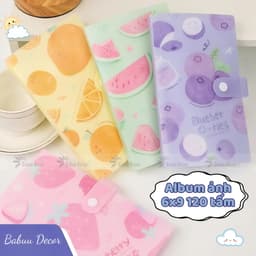 Cuốn Album ảnh 6x9cm 120 ngăn và 240 ngăn, nhựa dẻo xinh xắn Babuu Decor 1