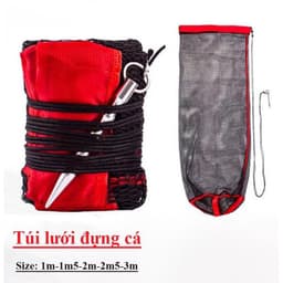 Túi lưới đựng cá màu đen rộng 55cm dài 1m, 1m5, 2m, 2m5, 3m giá rẻ 1