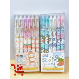 [Hộp 12 Cây]Bút Gel Bấm Xoá Được, Ngòi Bút (0.5mm), Gôm Bôi Không Mòn/Hoạ Tiết Hoạt Hình Ngộ Ngĩnh, Giao Mẫu Ngẫu Nhiên 8