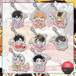 Mua 1 tặng 1 (CARDCAPTOR) Móc khoá HAIKYUU!! Vua bóng chuyền in hình anime mica trong acrylic chibi xinh xắn 1