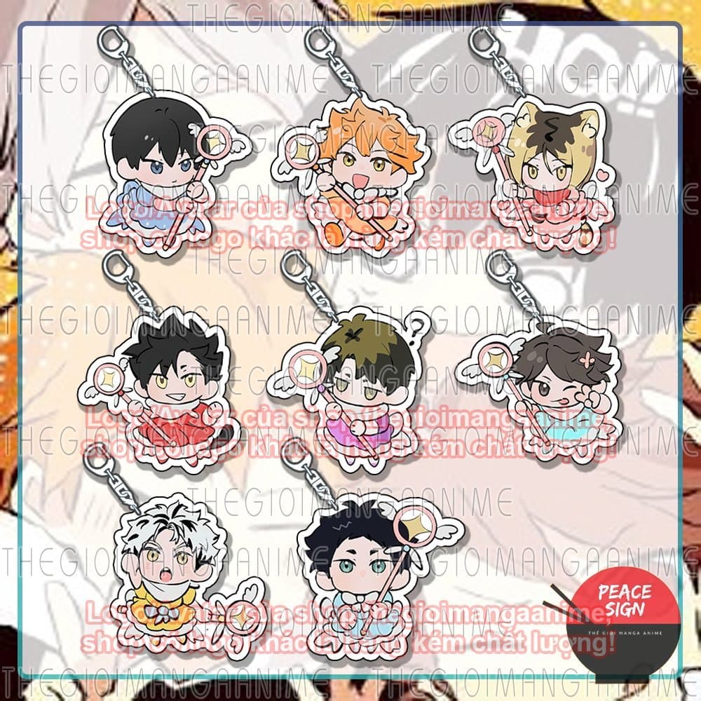 Mua 1 tặng 1 (CARDCAPTOR) Móc khoá HAIKYUU!! Vua bóng chuyền in hình anime mica trong acrylic chibi xinh xắn