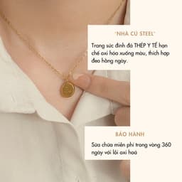 [Titan] Dây Chuyền/ Vòng Cổ Mặt Chữ NHÀ CÚ Thép Y Tế Titan Phong Cách Đơn Giản Tinh Tế 6780 4
