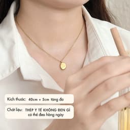 [Titan] Dây Chuyền/ Vòng Cổ Mặt Chữ NHÀ CÚ Thép Y Tế Titan Phong Cách Đơn Giản Tinh Tế 6780 2