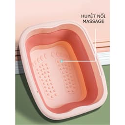 Chậu ngâm chân gấp gọn có hạt massage sức khỏe tại nhà xô ngâm chân cách nhiệt có giá đỡ điện thoại có nắp. 6