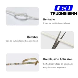 ĐÈN LED COB FULL MÀU 2.7MM 2020 WS2812B ARGB NEOPIXEL 160LED/MÉT DÂY 1 MÉT ĐIỆN ÁP 5V 4