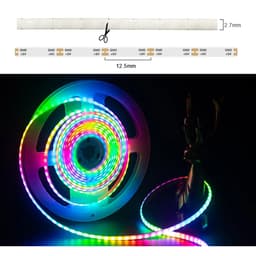 ĐÈN LED COB FULL MÀU 2.7MM 2020 WS2812B ARGB NEOPIXEL 160LED/MÉT DÂY 1 MÉT ĐIỆN ÁP 5V 3