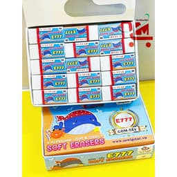 Hộp 30 Cục Gôm Tẩy Bút Chì Gstar / G-Star E-777 / E 777 MÀU TRẮNG, Tẩy Sạch, Bọc Ni Lông Bên Ngoài - Chính Hãng 4