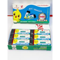 Hộp12 Cục Gôm Tẩy Bút Chì Gstar  Gôm Đen / G-Star E666 / E666, Tẩy Sạch, Bọc Ni Lông Bên Ngoài 5