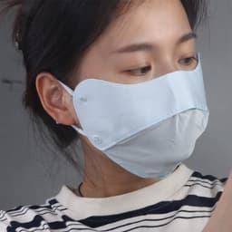 Khẩu Trang Vải Thun, Chống Nắng Dây Rút 2 Tầng và khẩu trang màu xanh (tròn)/  NOKA 5D Pro MASK (bịt 10 cái) 8