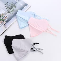 Khẩu Trang Vải Thun, Chống Nắng Dây Rút 2 Tầng và khẩu trang màu xanh (tròn)/  NOKA 5D Pro MASK (bịt 10 cái) 5