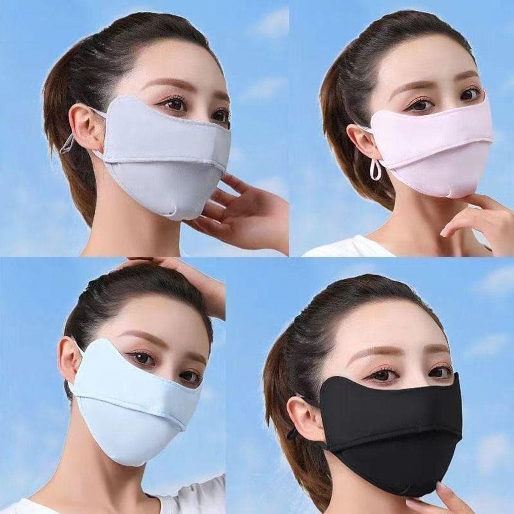 Khẩu Trang Vải Thun, Chống Nắng Dây Rút 2 Tầng và khẩu trang màu xanh (tròn)/  NOKA 5D Pro MASK (bịt 10 cái)