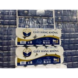 Giấy Hàng Không Xịn (Lốc 10 Cuộn) 1.4kg và Giấy Vệ Sinh Hàn Quốc Lucky Không Lõi (1 Lốc 6 Cuộn) . 4