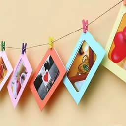 10 khung ảnh bằng giấy kiểu vintage có kẹp và dây 4
