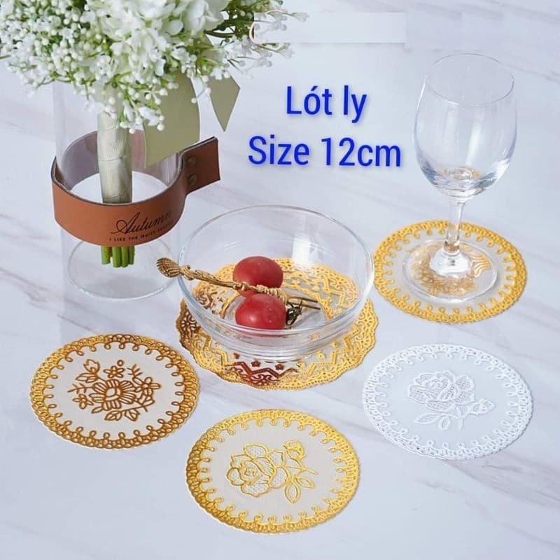 Lót Ly Hình Tròn Sang Trọng 12cm .