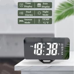 Đồng hồ led để bàn đế chữ V mặt kính có thứ ngày và Đồng Hồ LED 3D Để Bàn Khung Số . 2