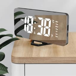 Đồng hồ led để bàn đế chữ V mặt kính có thứ ngày và Đồng Hồ LED 3D Để Bàn Khung Số . 4