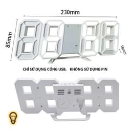 Đồng hồ led để bàn đế chữ V mặt kính có thứ ngày và Đồng Hồ LED 3D Để Bàn Khung Số . 9