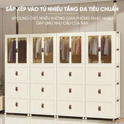 Tủ quần áo gấp gọn cho bé 2 cánh mờ 2 tầng/ 3 tầng/ 4 tầng . 7