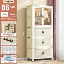 Tủ quần áo gấp gọn cho bé 2 cánh mờ 2 tầng/ 3 tầng/ 4 tầng . 8