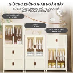 Tủ quần áo gấp gọn cho bé 2 cánh mờ 2 tầng/ 3 tầng/ 4 tầng . 6