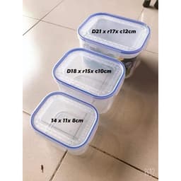 Set 3 Hộp Nhựa Đựng Thực Phẩm Việt Nhật 6530 và Hộp Nhựa Tròn Đựng Thực Phẩm SealPot 1500ml . 6