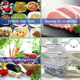Set 3 Hộp Nhựa Đựng Thực Phẩm Việt Nhật 6530 và Hộp Nhựa Tròn Đựng Thực Phẩm SealPot 1500ml . 7
