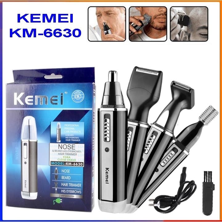 Tông Đơ, Cạo Râu, Tỉa Lông Mũi Kemei 6630 4in1