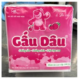 Gói Khăn Giấy Vuông Gấu Dâu Gói 100 Tờ 5