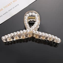Sét 5 Kẹp Tóc Ngoạm Giả Ng-ọc Trai Kèm Dây Buộc và Băng Đô Cài Tóc Sừng Cừu . 5